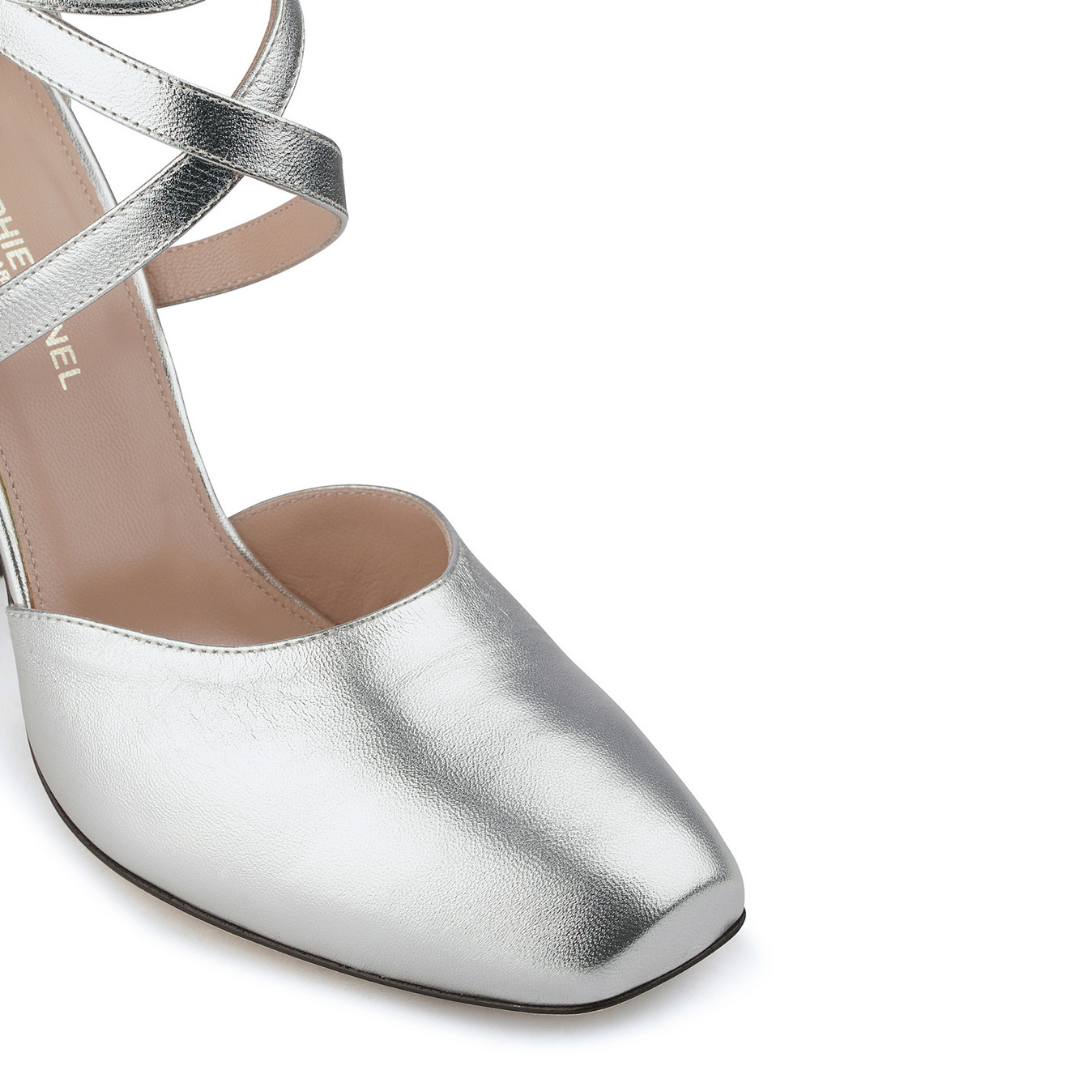 BABE - ESCARPIN MARY-JANE CUIR AGNEAU ARGENTÉ