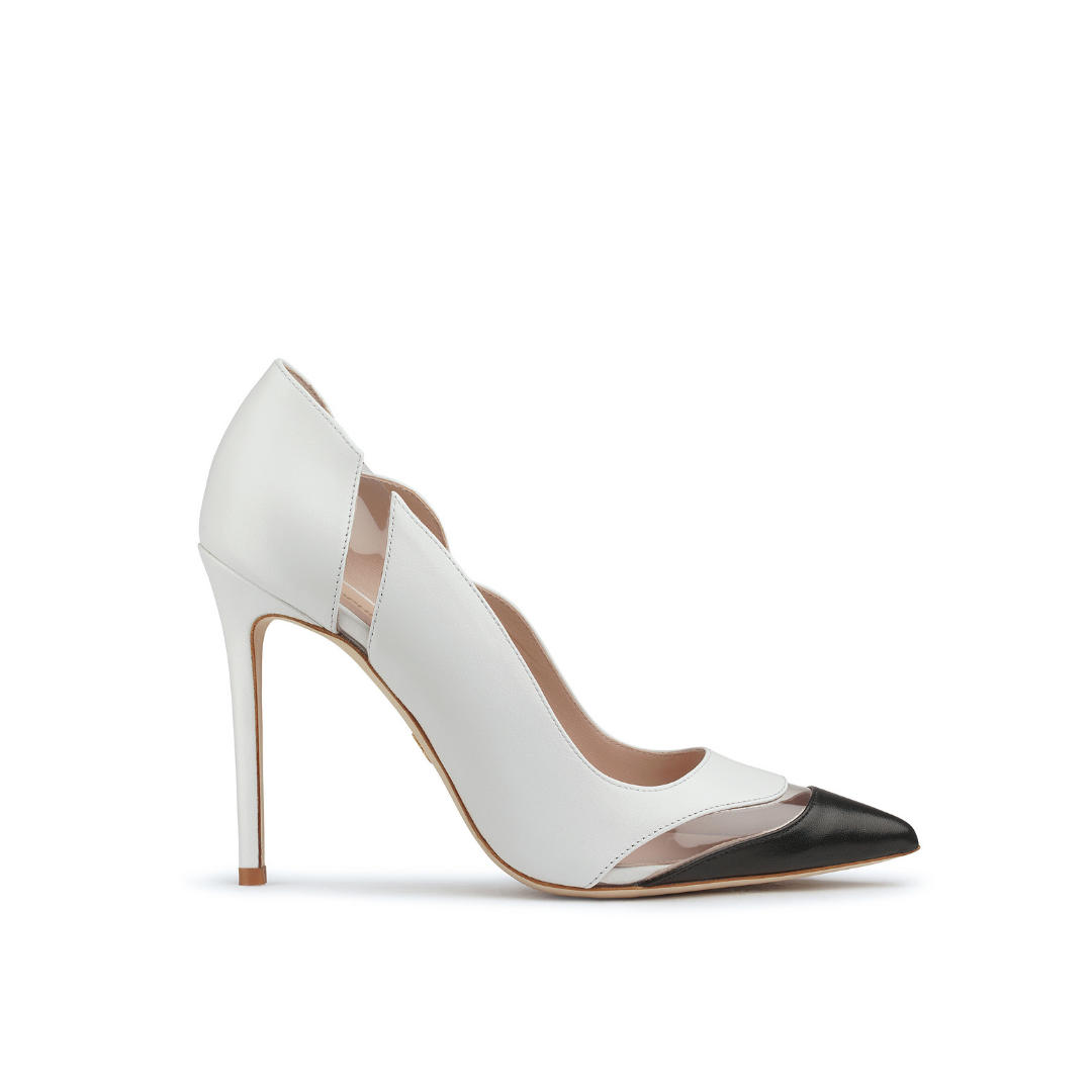 SOPHIA - BICOLOR SMOOTH LEATHER & PVC PUMP