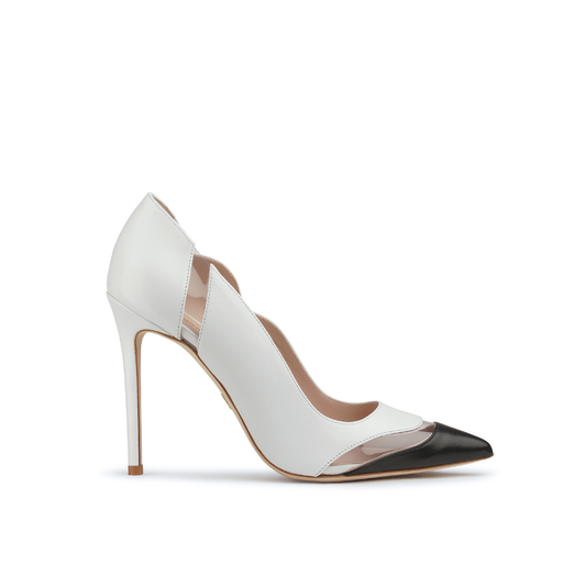 SOPHIA - BICOLOR SMOOTH LEATHER & PVC PUMP