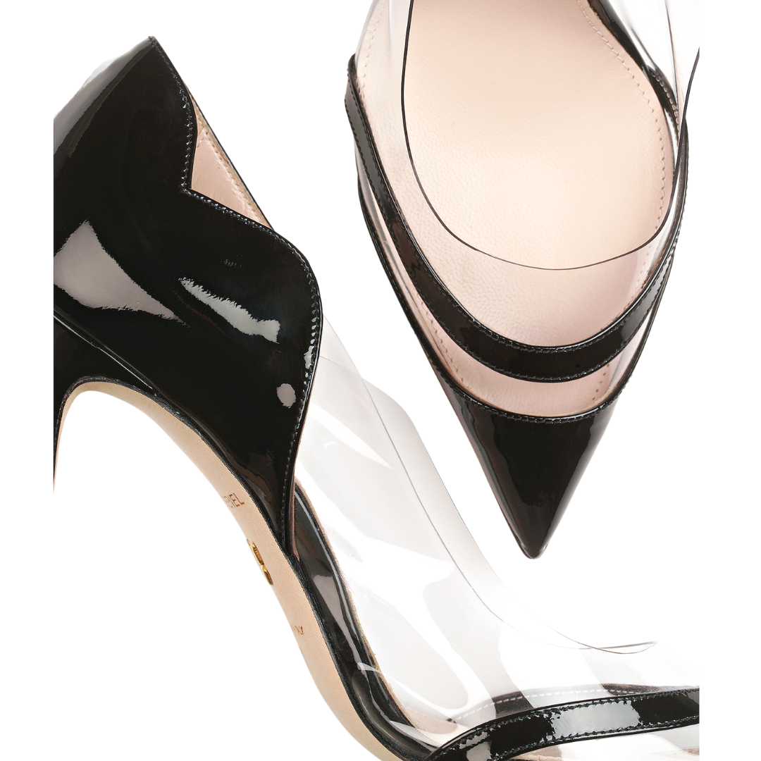 NIHA - GLASS PUMP IN PATENT LEATHER & PVC