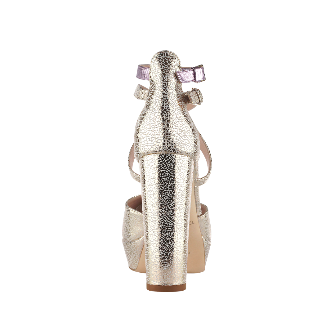 BELLA - GOLD LAMBSKIN PLATFORM SANDAL