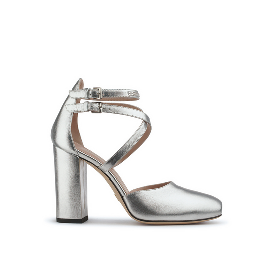 BABE - BABY PUMP IN SILVER LAMBSKIN